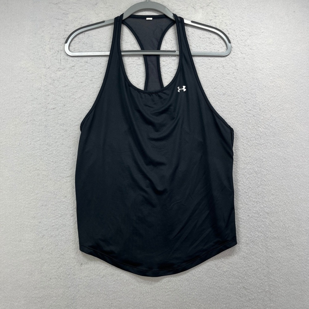 Under Armour Tank Top Womens Small Black Racerback Mesh Athletic Gym Running